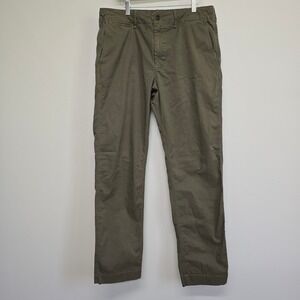 Buck Mason Chino Pants Mens 32 Olive Green Drawstring Stretch Minimalist